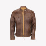 DISTRESSED BROWN SHEEP LEATHER JACKET