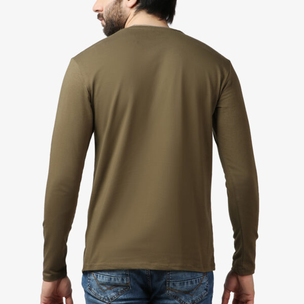 V-neck-full-sleeve-tee-in-Army-Greens